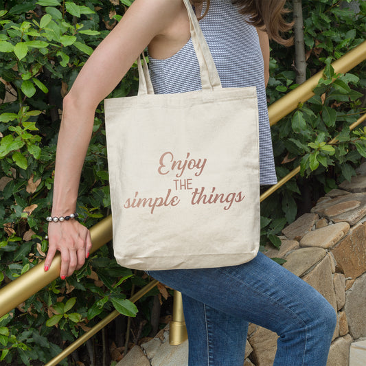 Enjoy the simple things | 100% Organic Cotton tote bag