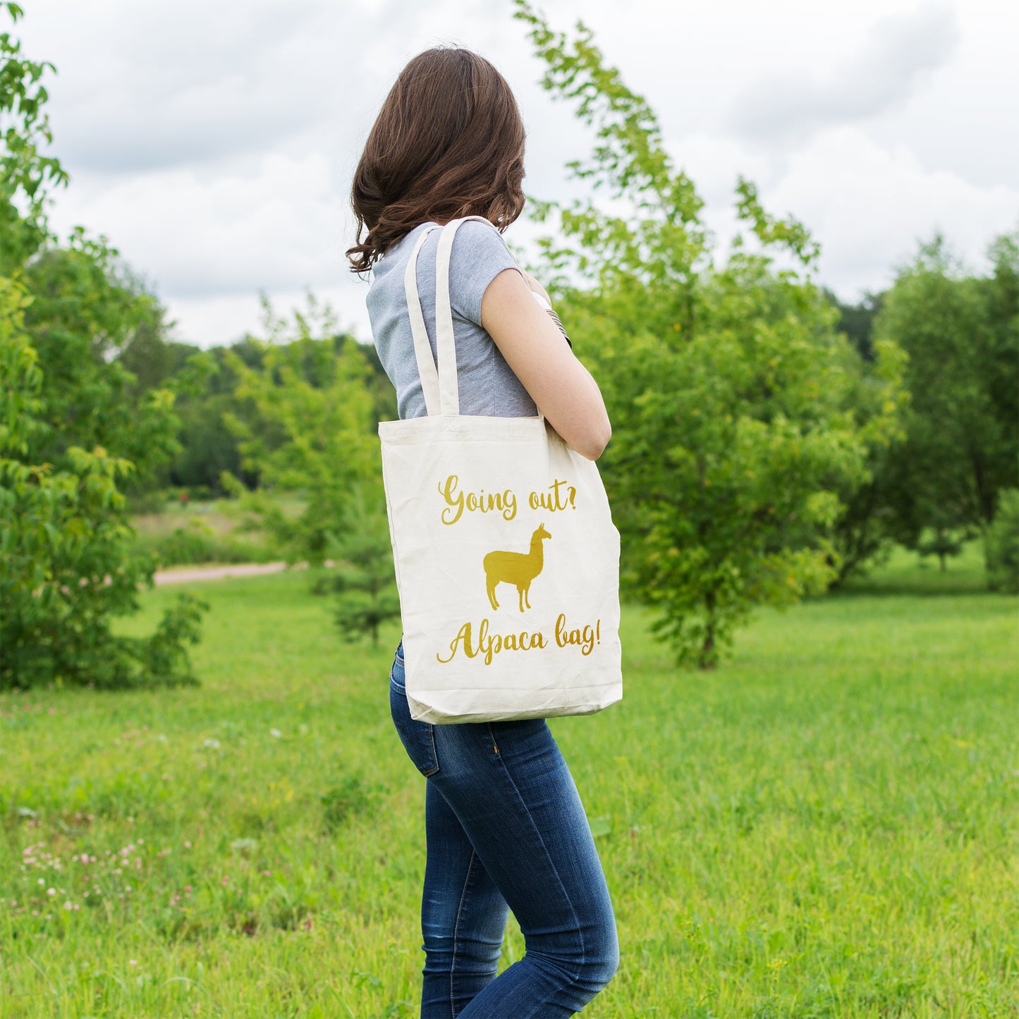 Alpaca bag | 100% Organic Cotton tote bag-Tote bags-Adnil Creations