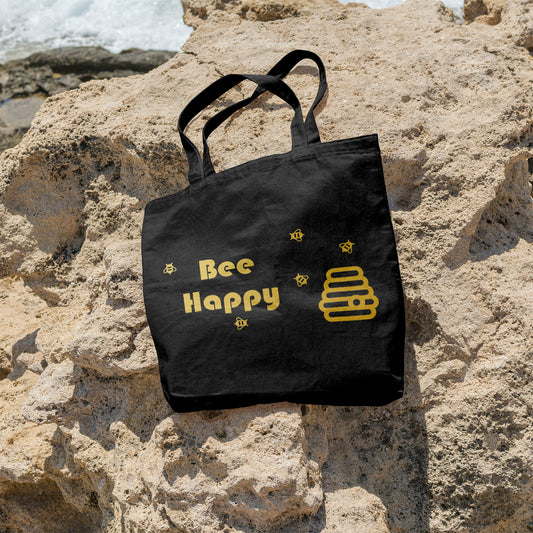 Bee happy | 100% Organic Cotton tote bag