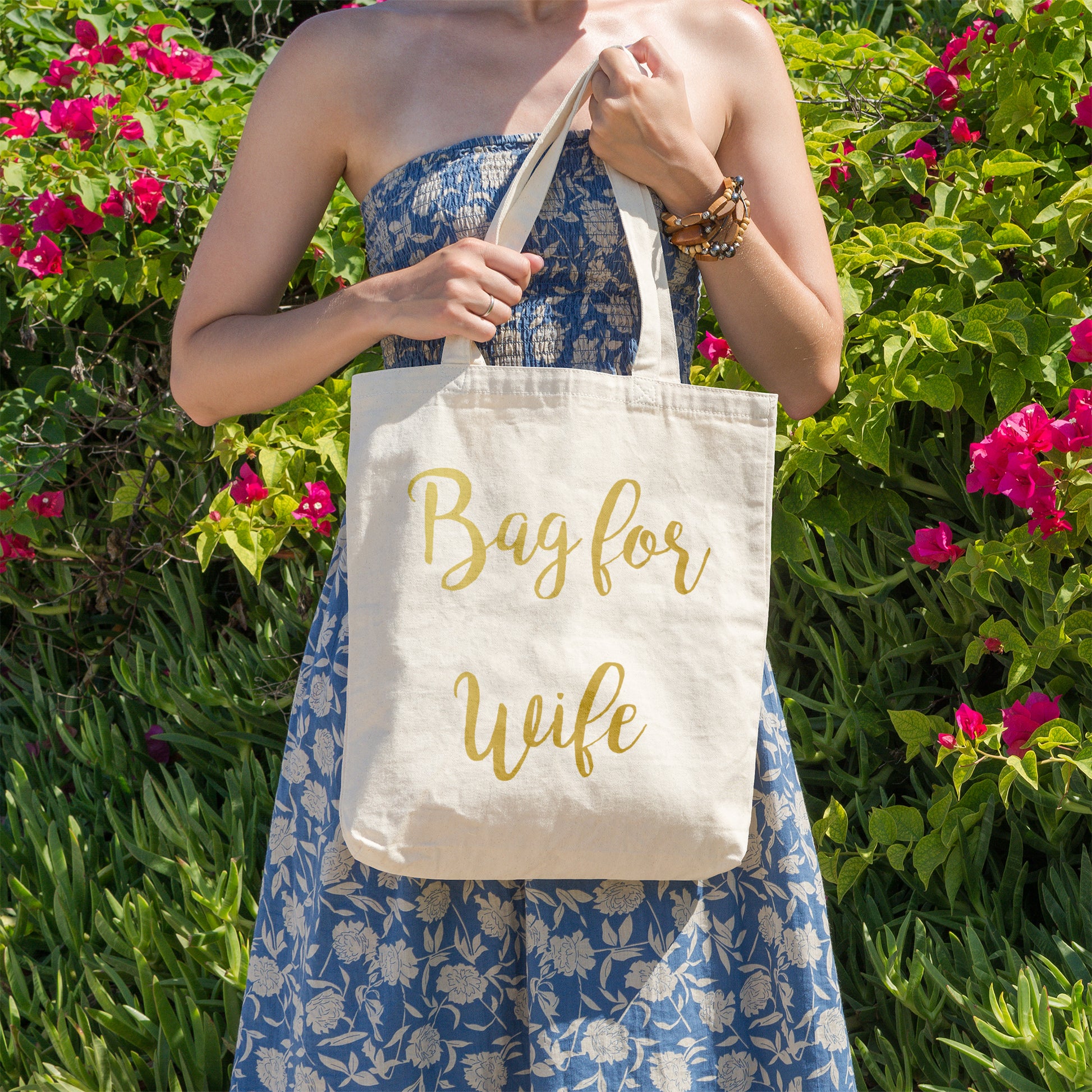 Bag for wife | 1100% Organic Cotton tote bag-Tote bags-Adnil Creations