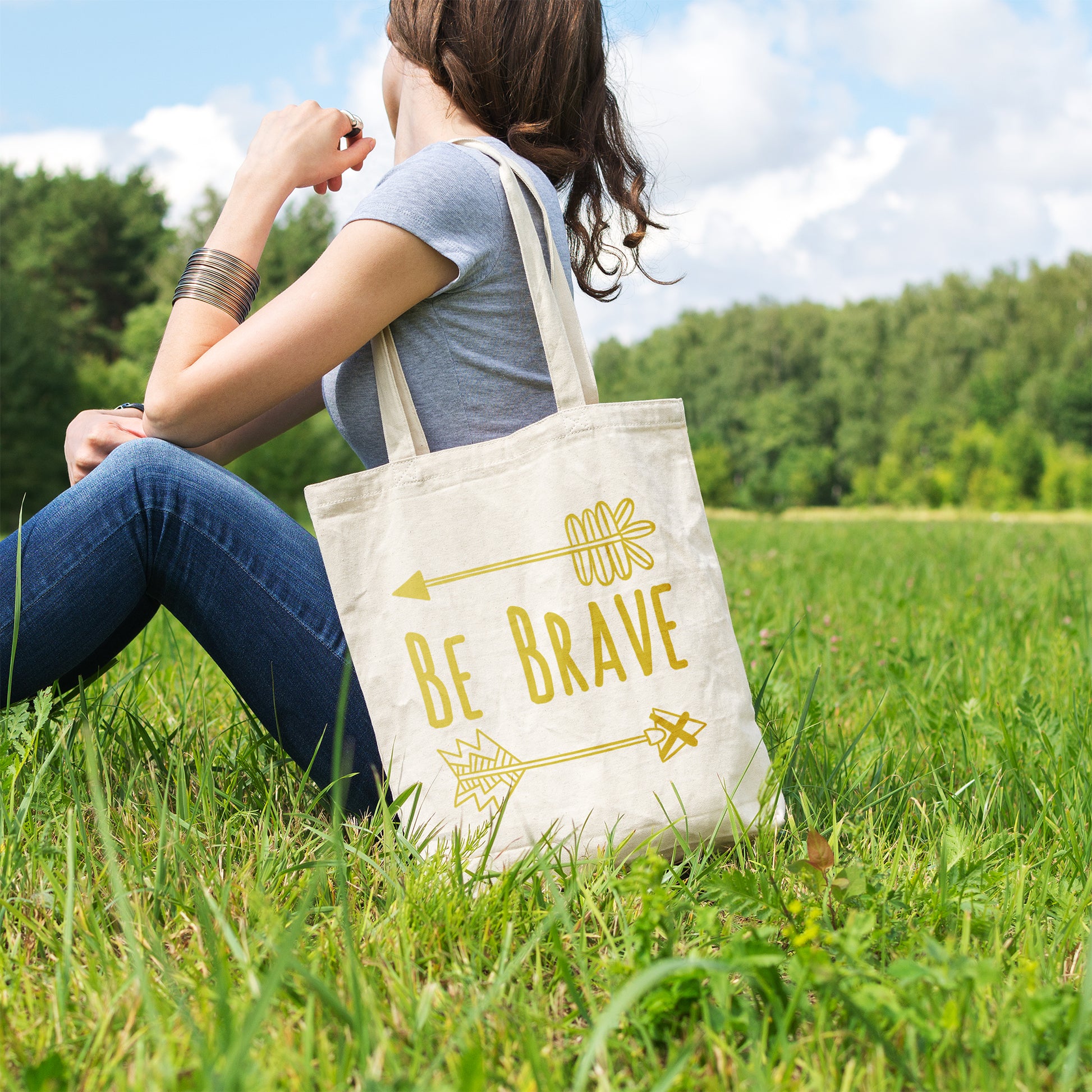 Be brave | 100% Organic Cotton tote bag-Tote bags-Adnil Creations
