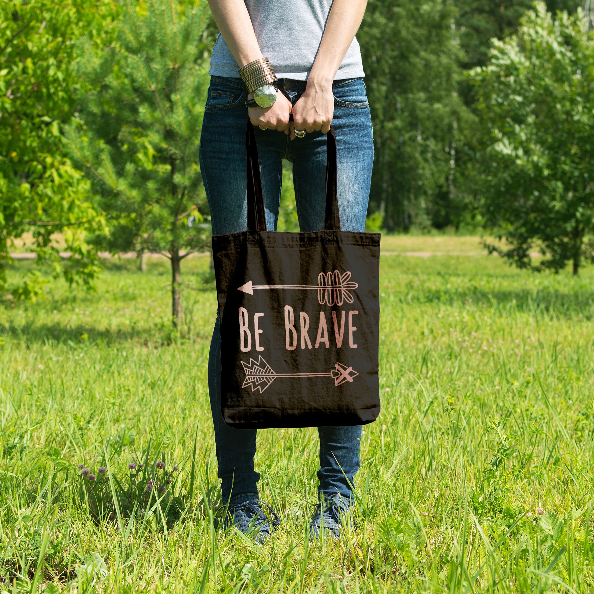 Be brave | 100% Organic Cotton tote bag-Tote bags-Adnil Creations