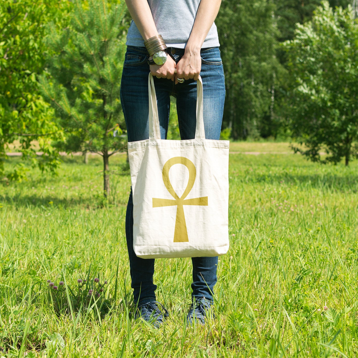 Ankh Egyptian symbol | 100% Organic Cotton tote bag-Tote bags-Adnil Creations