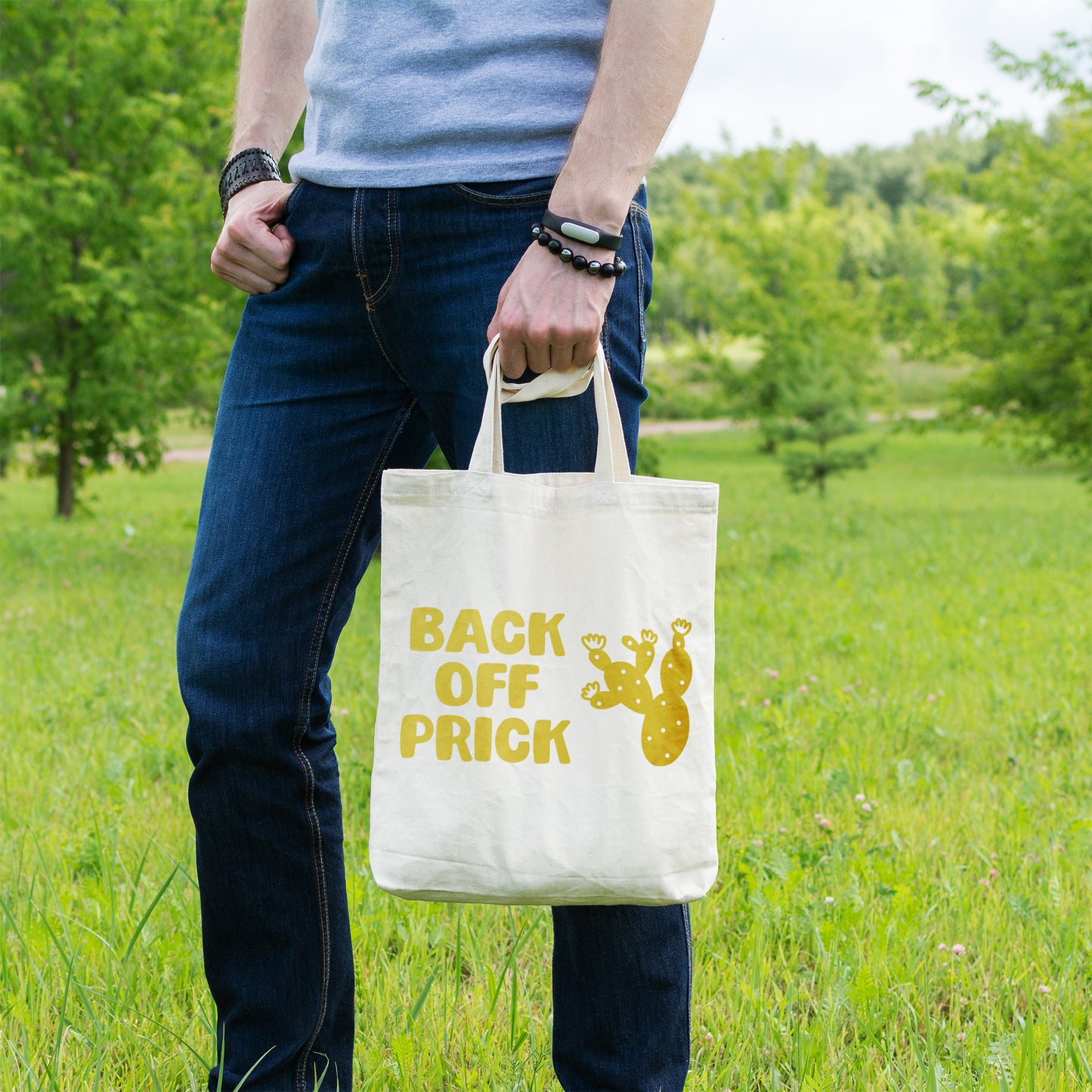 Back off prick | 100% Organic Cotton tote bag-Tote bags-Adnil Creations