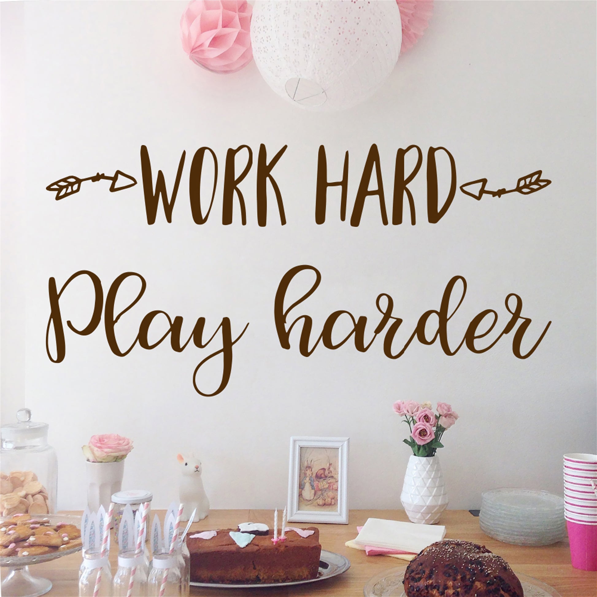 Work hard play harder | Wall quote-Wall quote-Adnil Creations