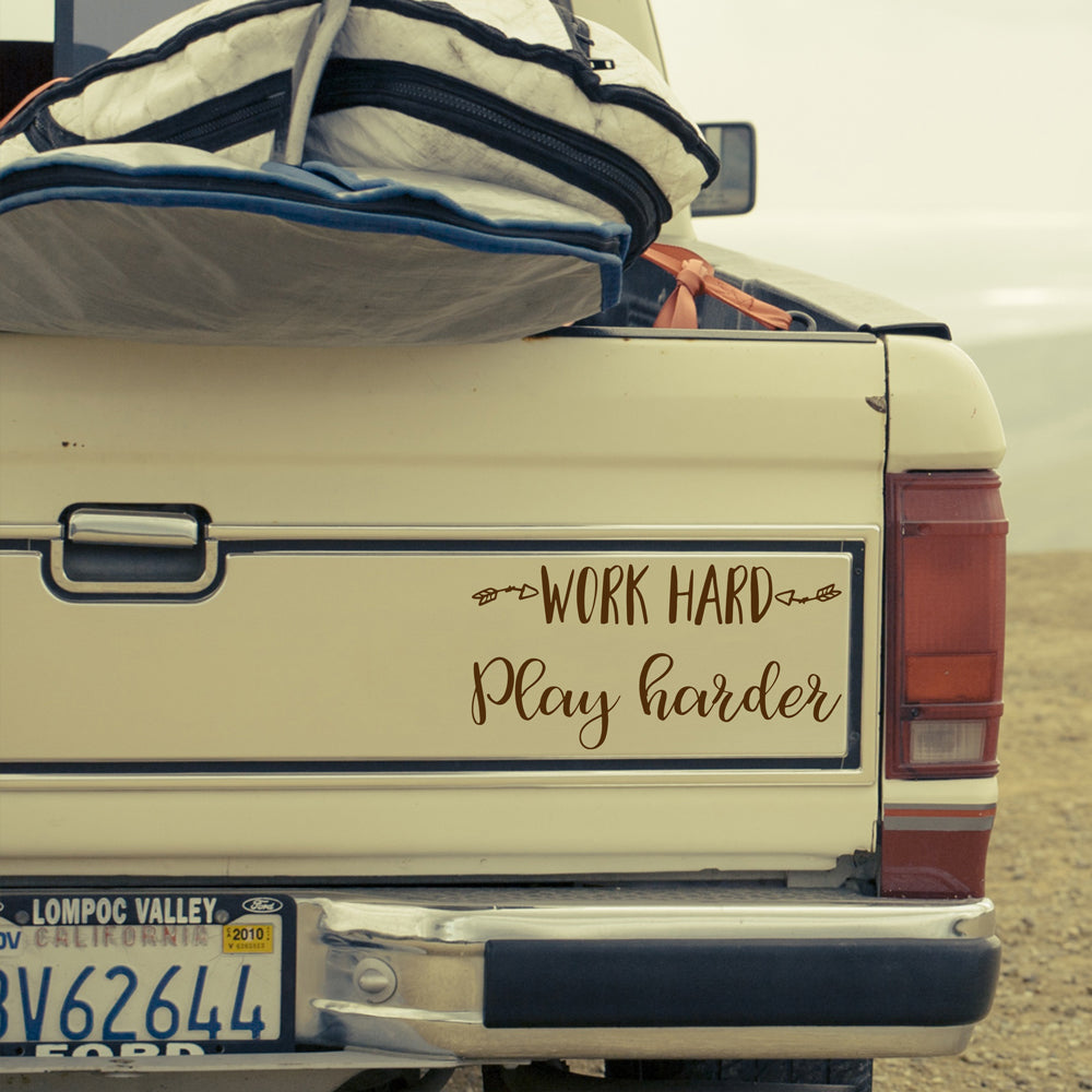 Work hard, play harder | Bumper sticker