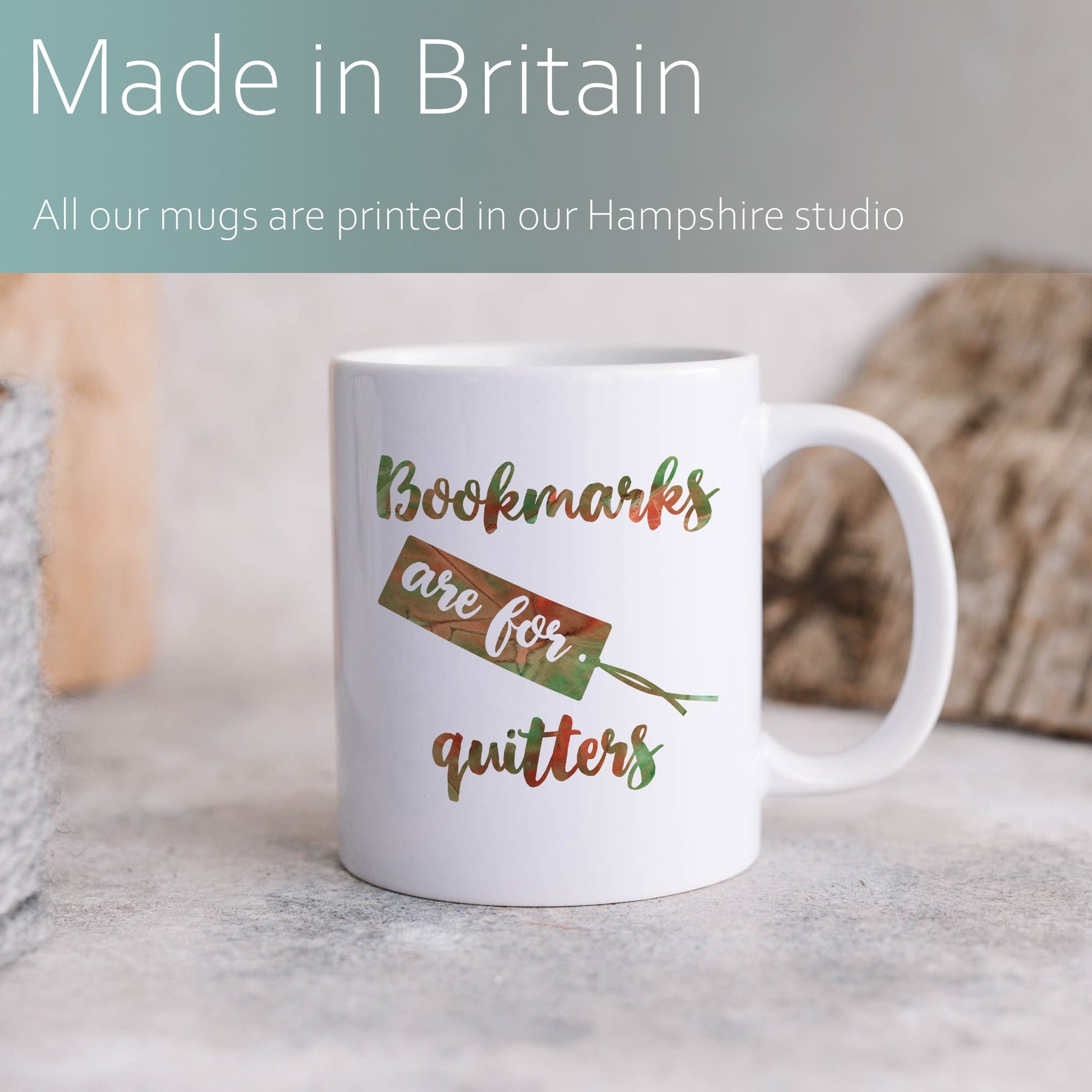 Bookmarks are for quitters | Ceramic mug-Ceramic mug-Adnil Creations