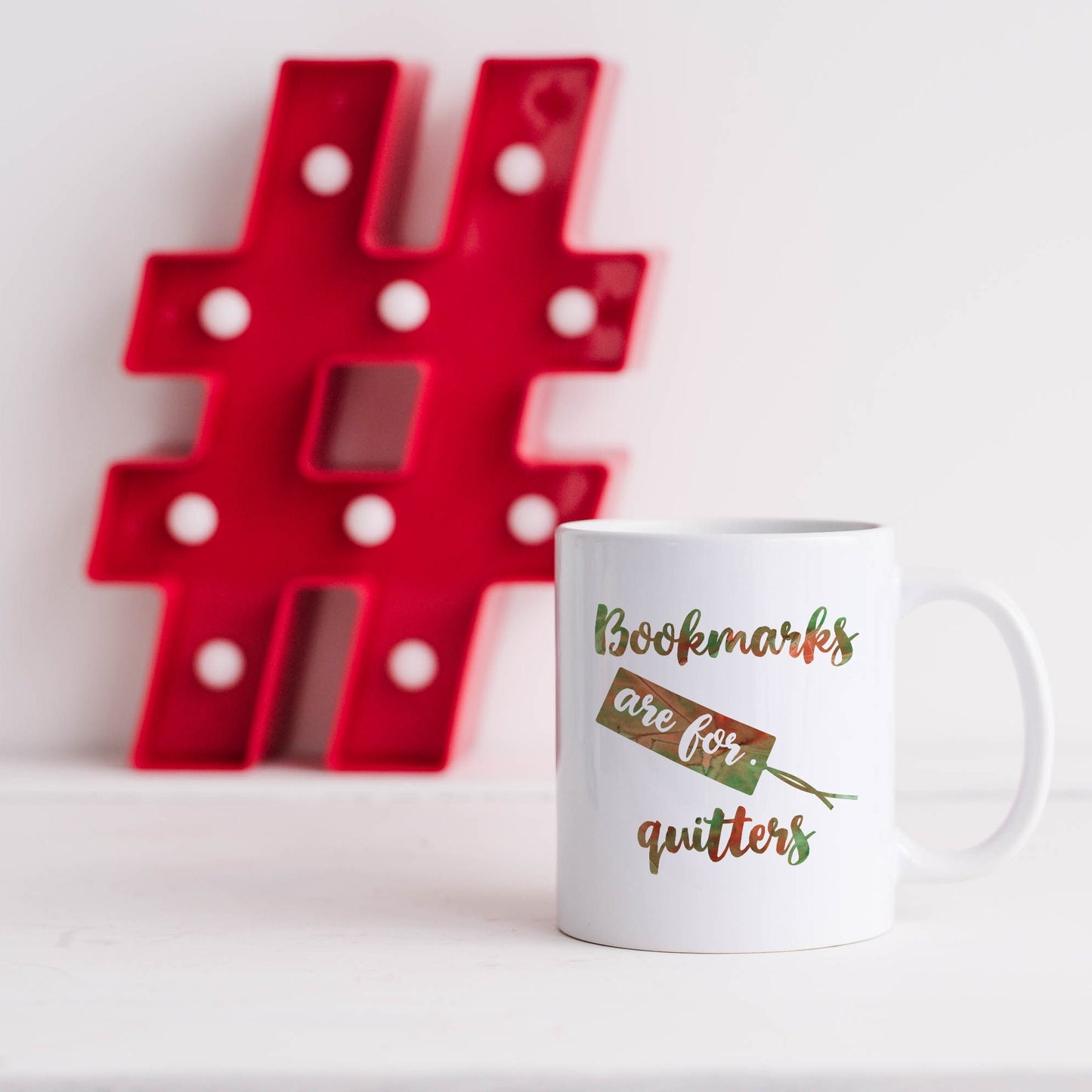 Bookmarks are for quitters | Ceramic mug-Ceramic mug-Adnil Creations
