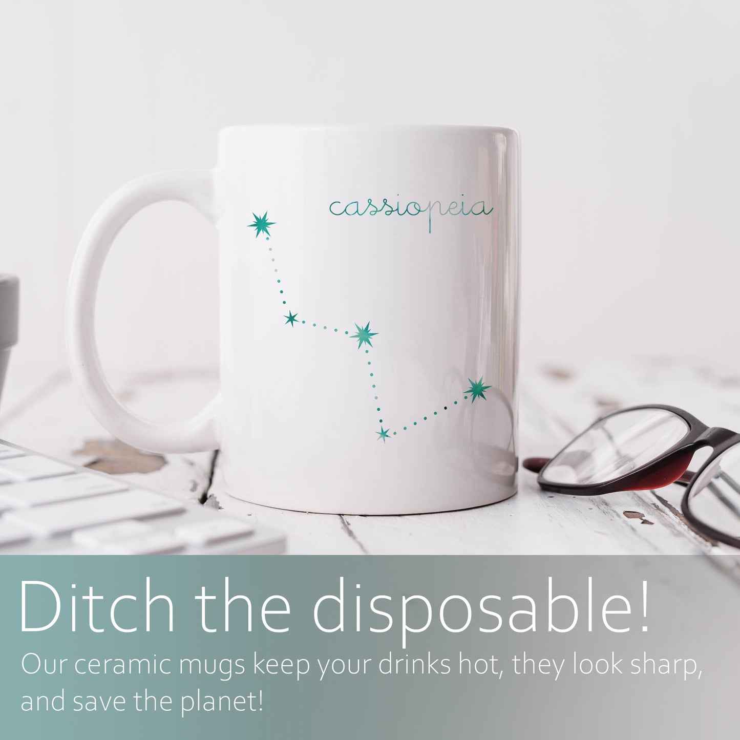 Cassiopeia constellation | Ceramic mug-Ceramic mug-Adnil Creations