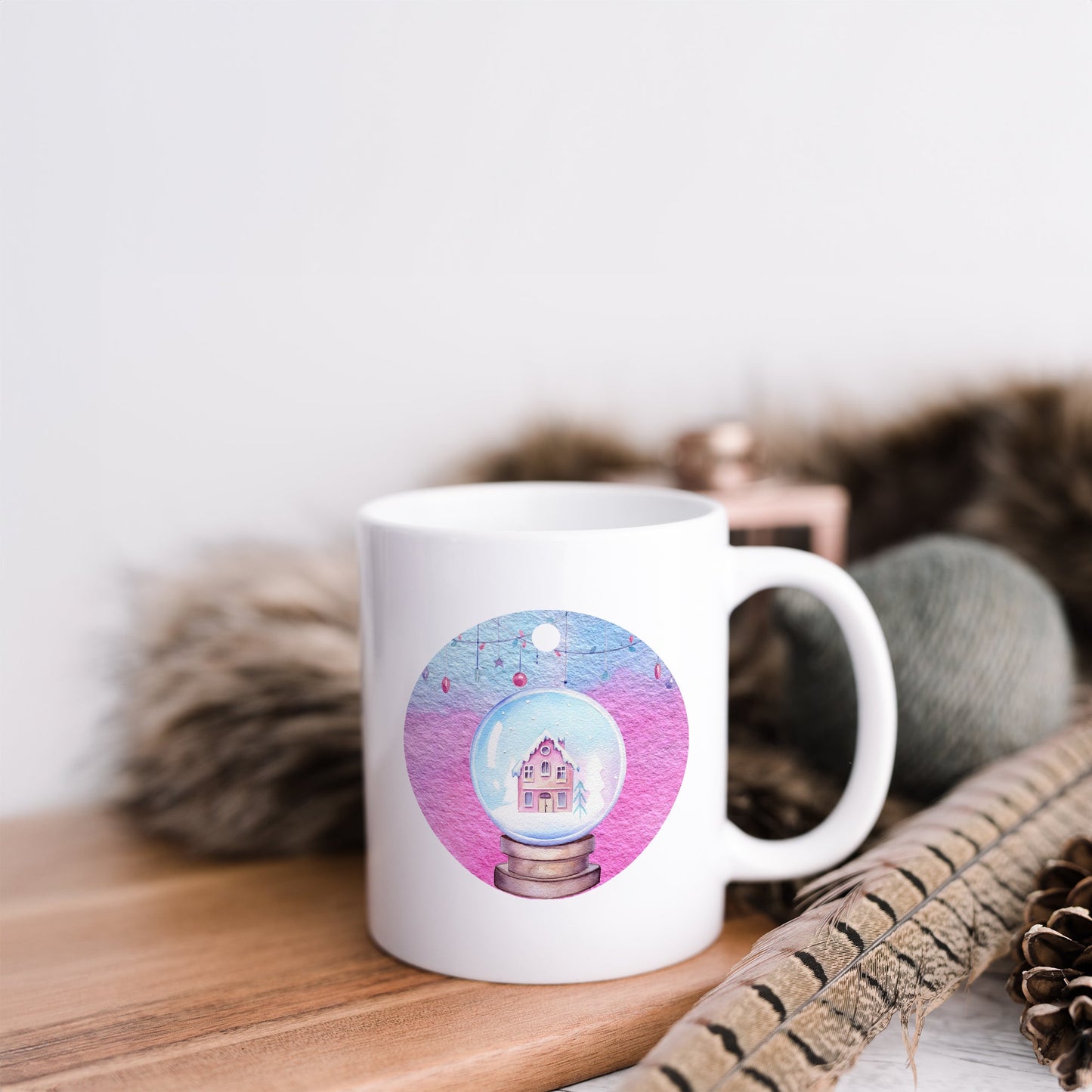 Christmas snow globe | Ceramic mug-Ceramic mug-Adnil Creations