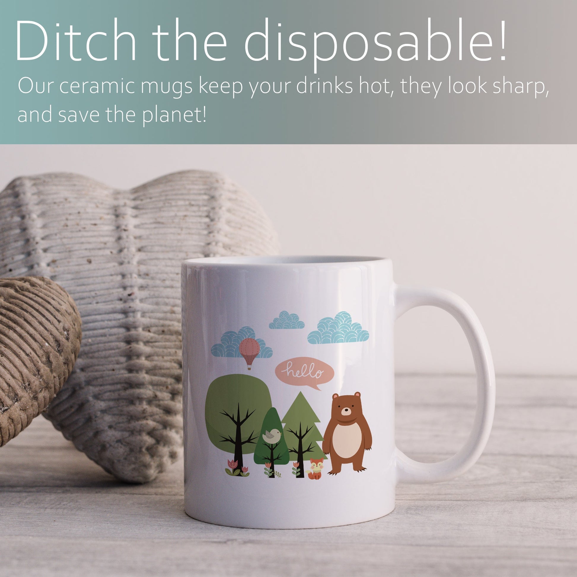 Cute scandi forest | Ceramic mug-Ceramic mug-Adnil Creations