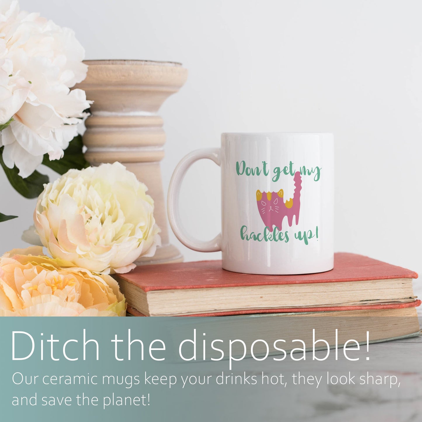 Don't get my hackles up | Ceramic mug-Ceramic mug-Adnil Creations