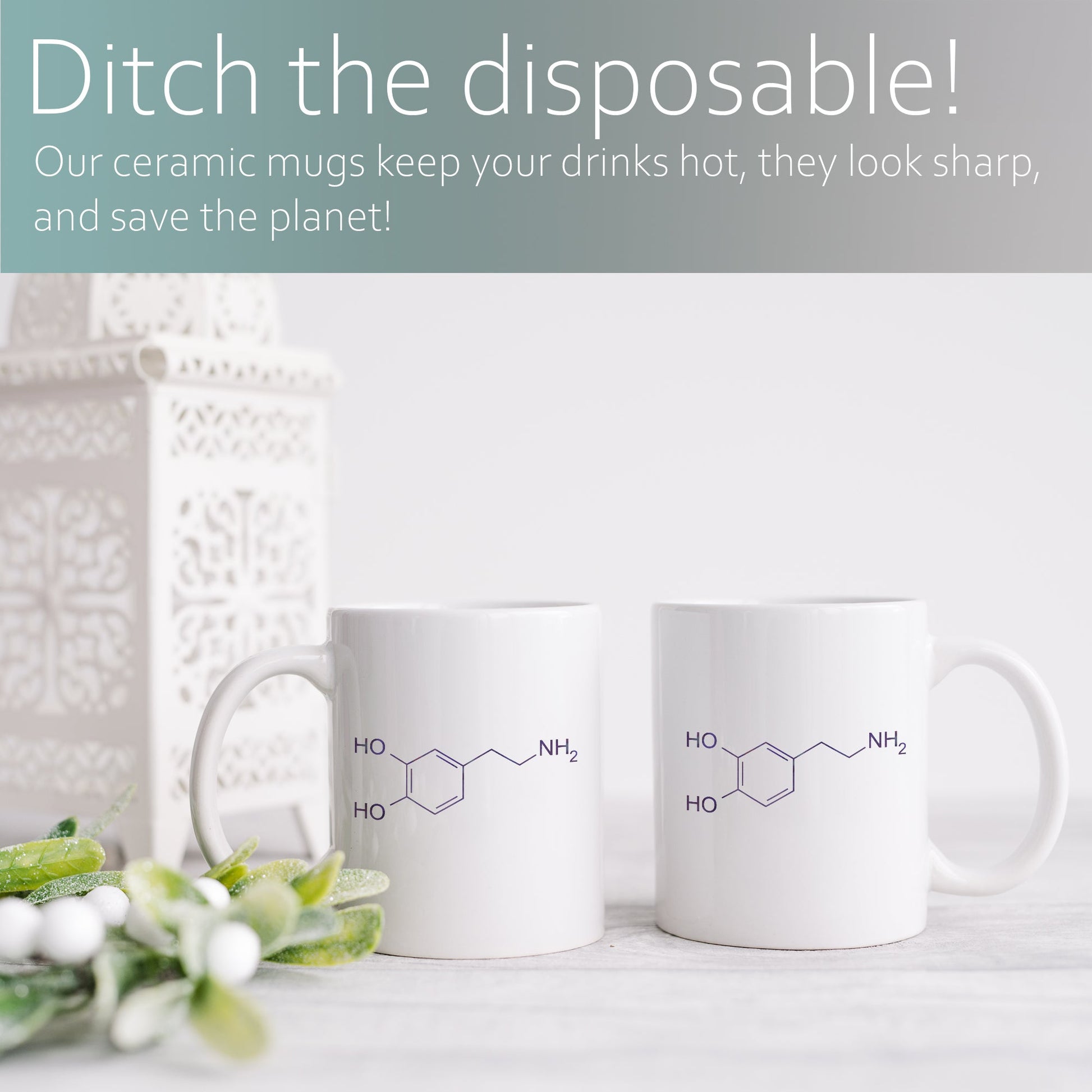 Dopamine molecule | Ceramic mug-Ceramic mug-Adnil Creations