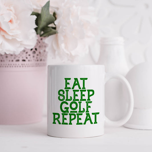 Eat sleep golf repeat | Ceramic mug-Ceramic mug-Adnil Creations