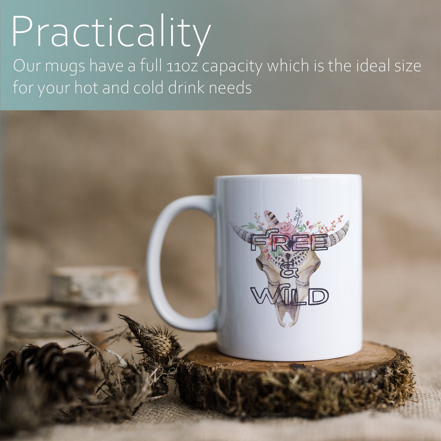 Free and wild | Ceramic mug-Ceramic mug-Adnil Creations