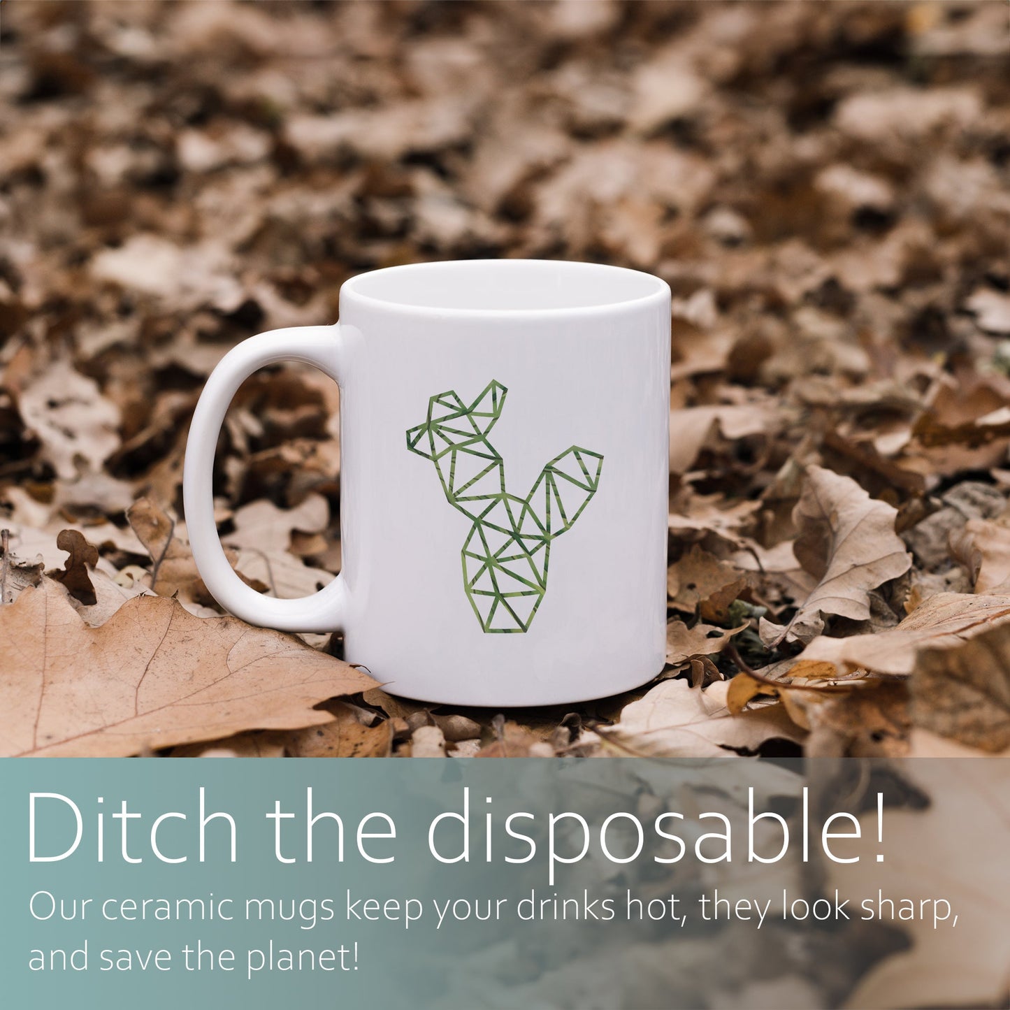 Geometric cactus | Ceramic mug-Ceramic mug-Adnil Creations