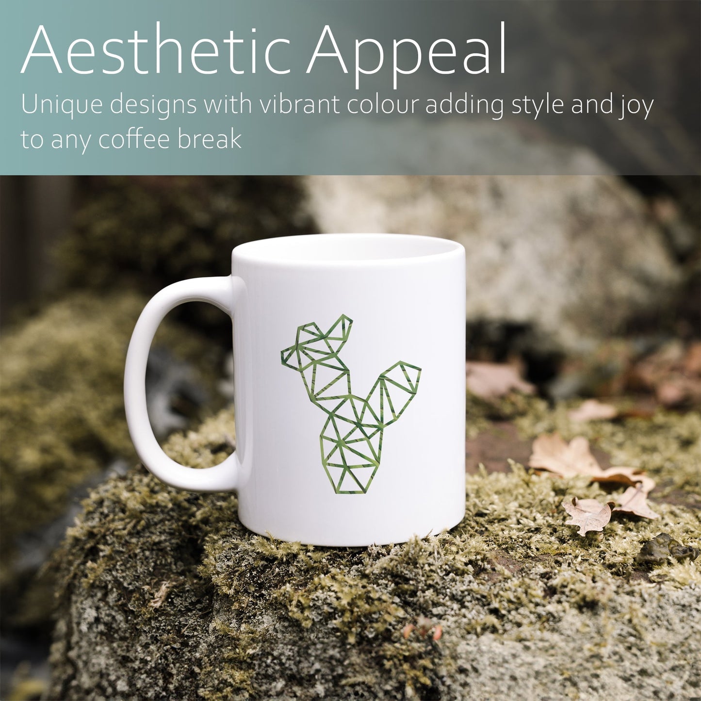 Geometric cactus | Ceramic mug-Ceramic mug-Adnil Creations