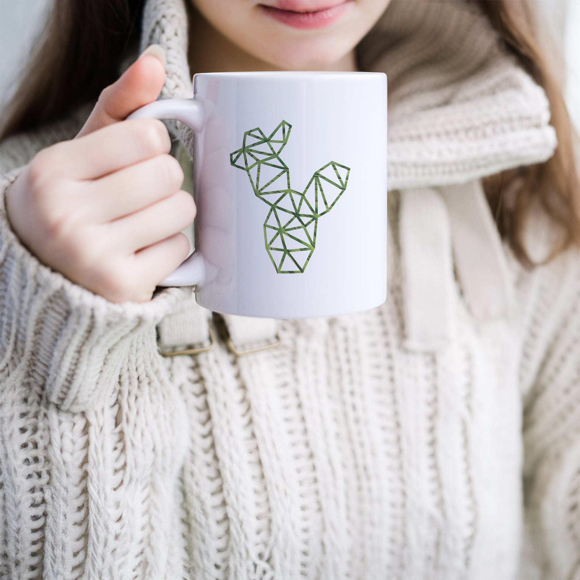 Geometric cactus | Ceramic mug-Ceramic mug-Adnil Creations