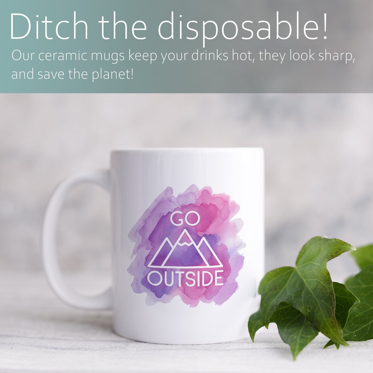 Go outside | Ceramic mug-Ceramic mug-Adnil Creations