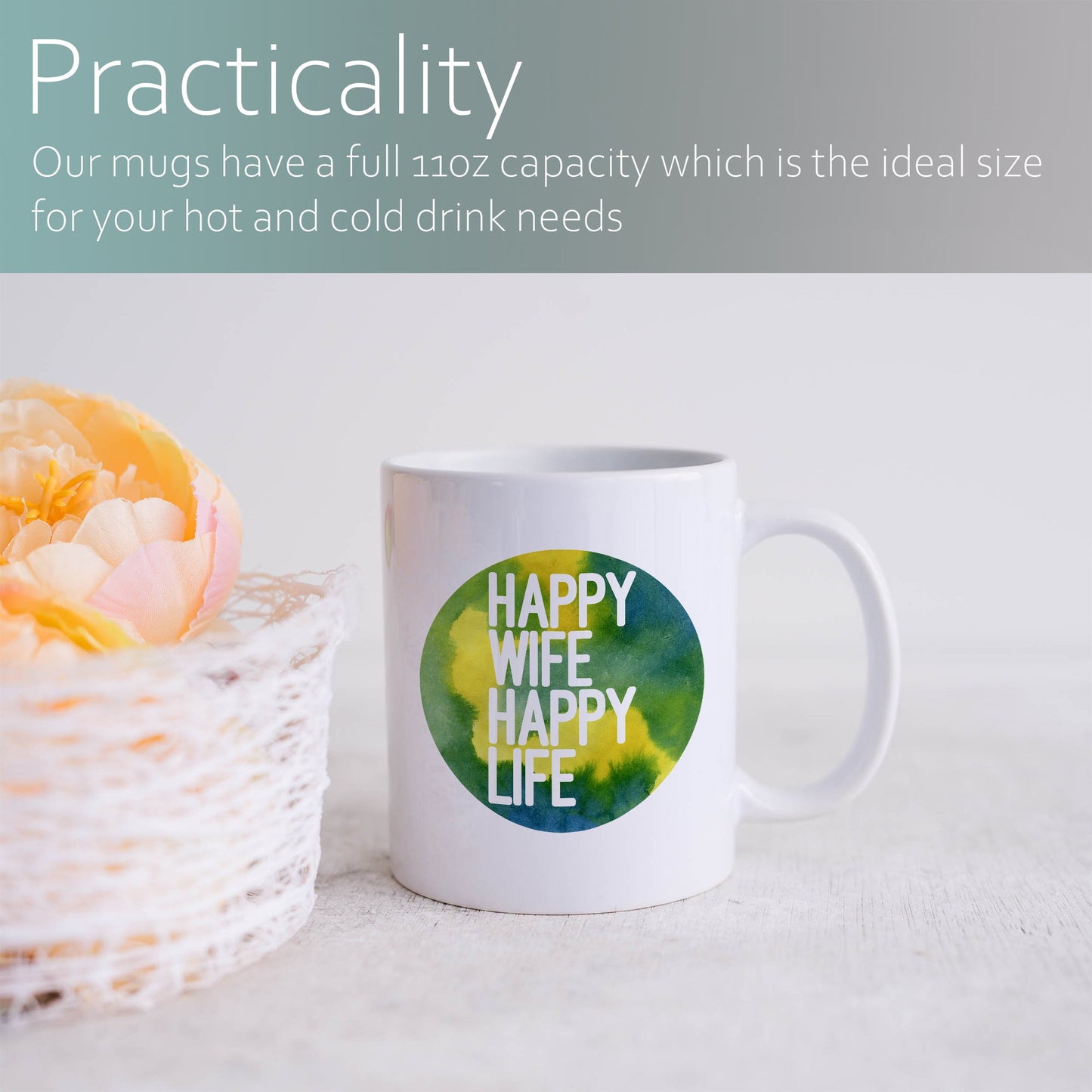 Happy wife, happy life | Ceramic mug-Ceramic mug-Adnil Creations