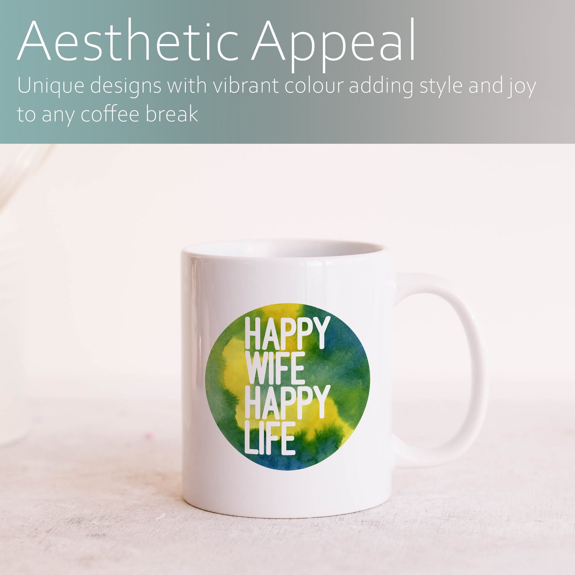 Happy wife, happy life | Ceramic mug-Ceramic mug-Adnil Creations