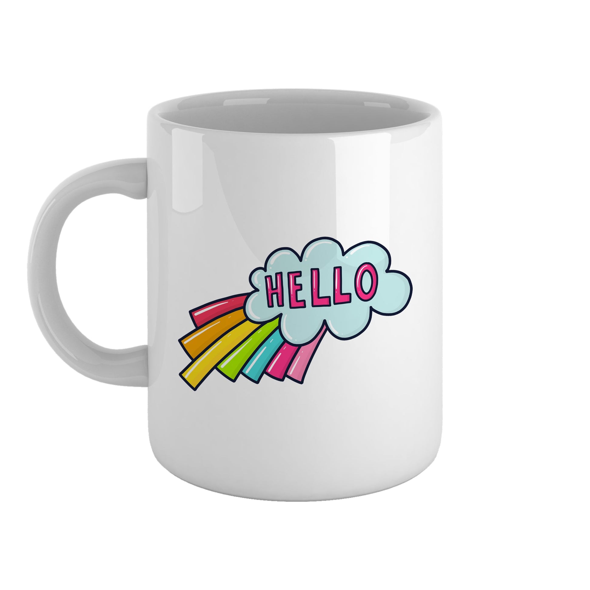 Hello rainbow speech bubble | Ceramic mug-Ceramic mug-Adnil Creations