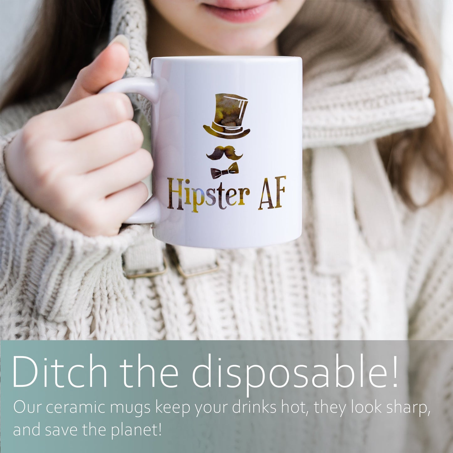 Hipster AF | Ceramic mug-Ceramic mug-Adnil Creations