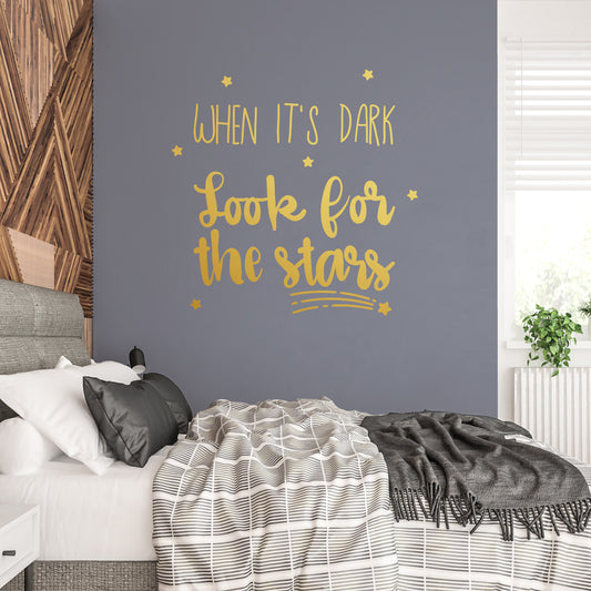 When it's dark look for the stars | Wall quote-Wall quote-Adnil Creations