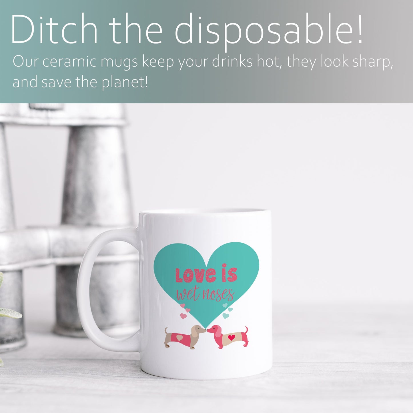 Love is wet noses | Ceramic mug-Ceramic mug-Adnil Creations