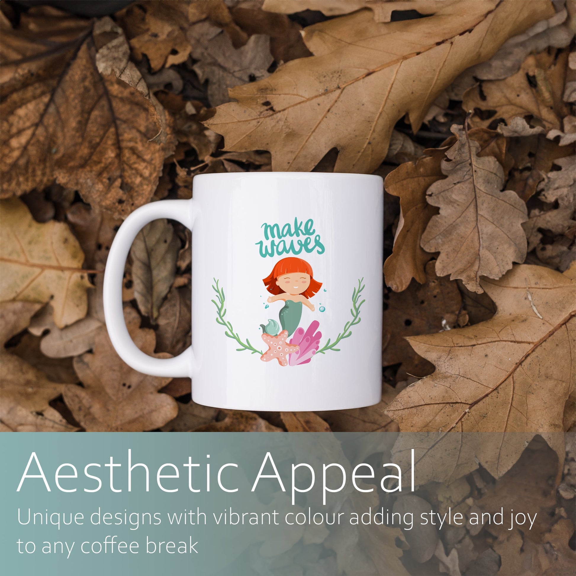 Make waves mermaid | Ceramic mug-Ceramic mug-Adnil Creations