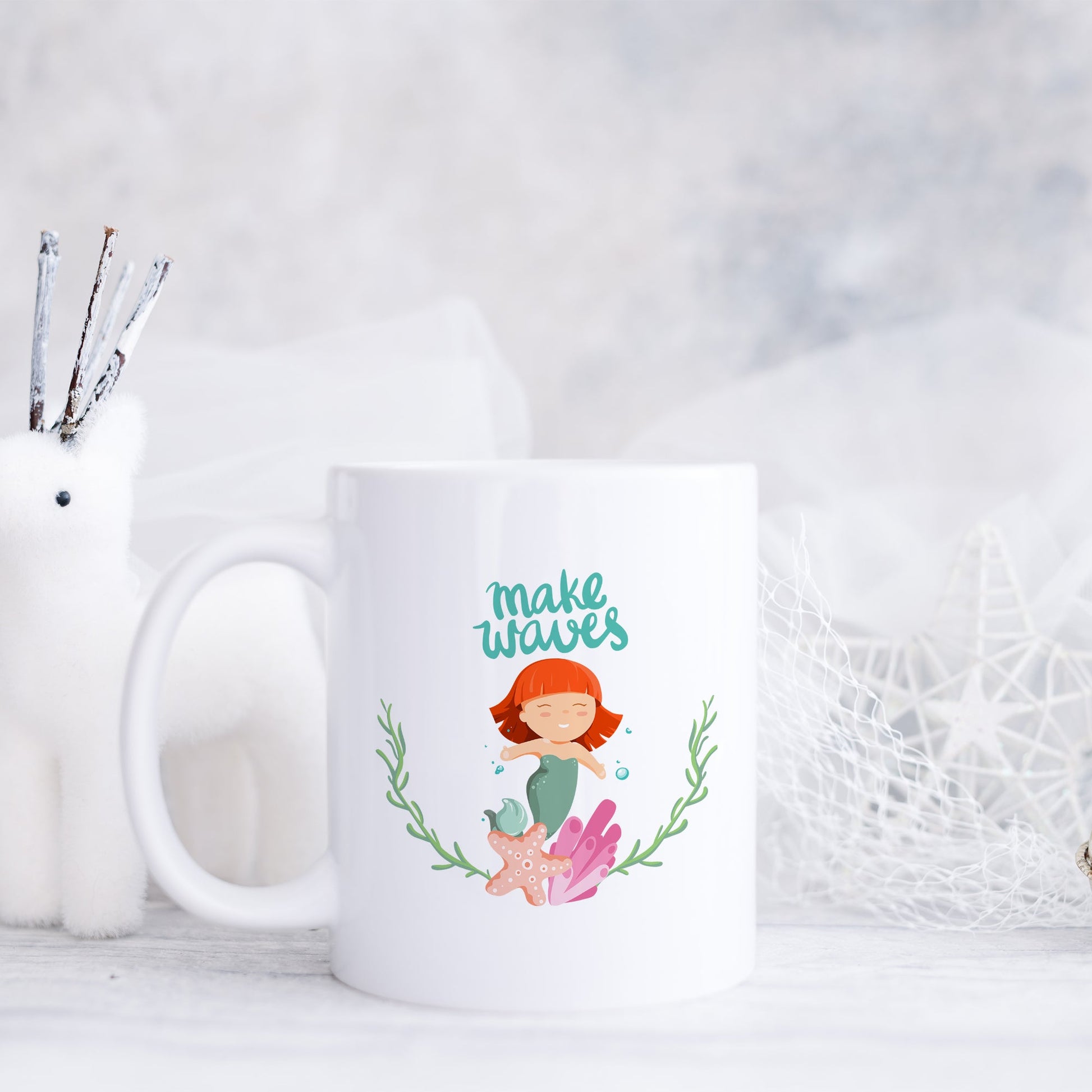 Make waves mermaid | Ceramic mug-Ceramic mug-Adnil Creations