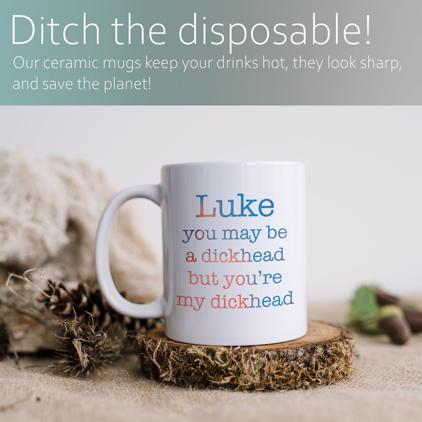 My dickhead personalised name | Ceramic mug-Ceramic mug-Adnil Creations