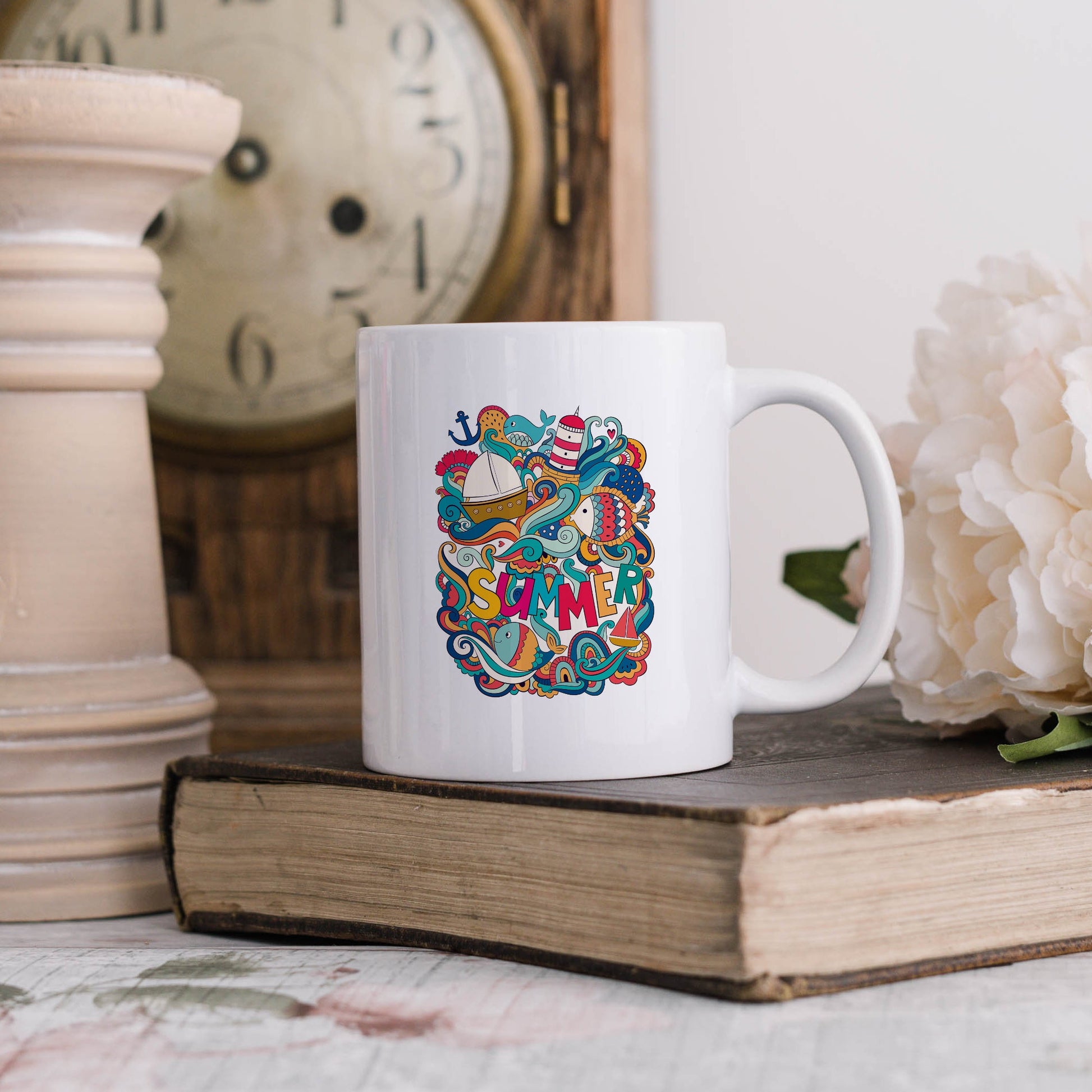 Nautical summer | Ceramic mug-Ceramic mug-Adnil Creations