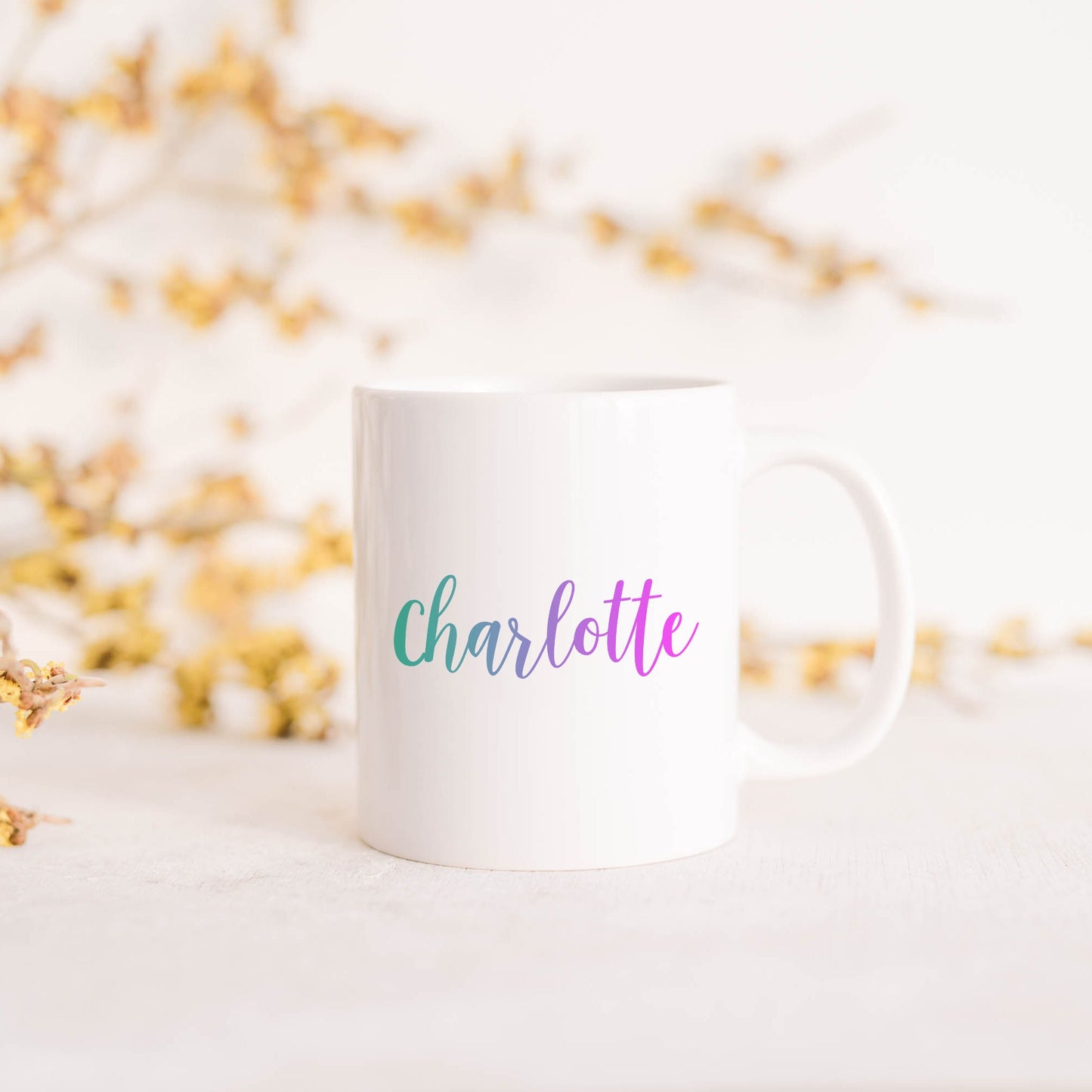 Pastel rainbow personalised name | Ceramic mug-Ceramic mug-Adnil Creations