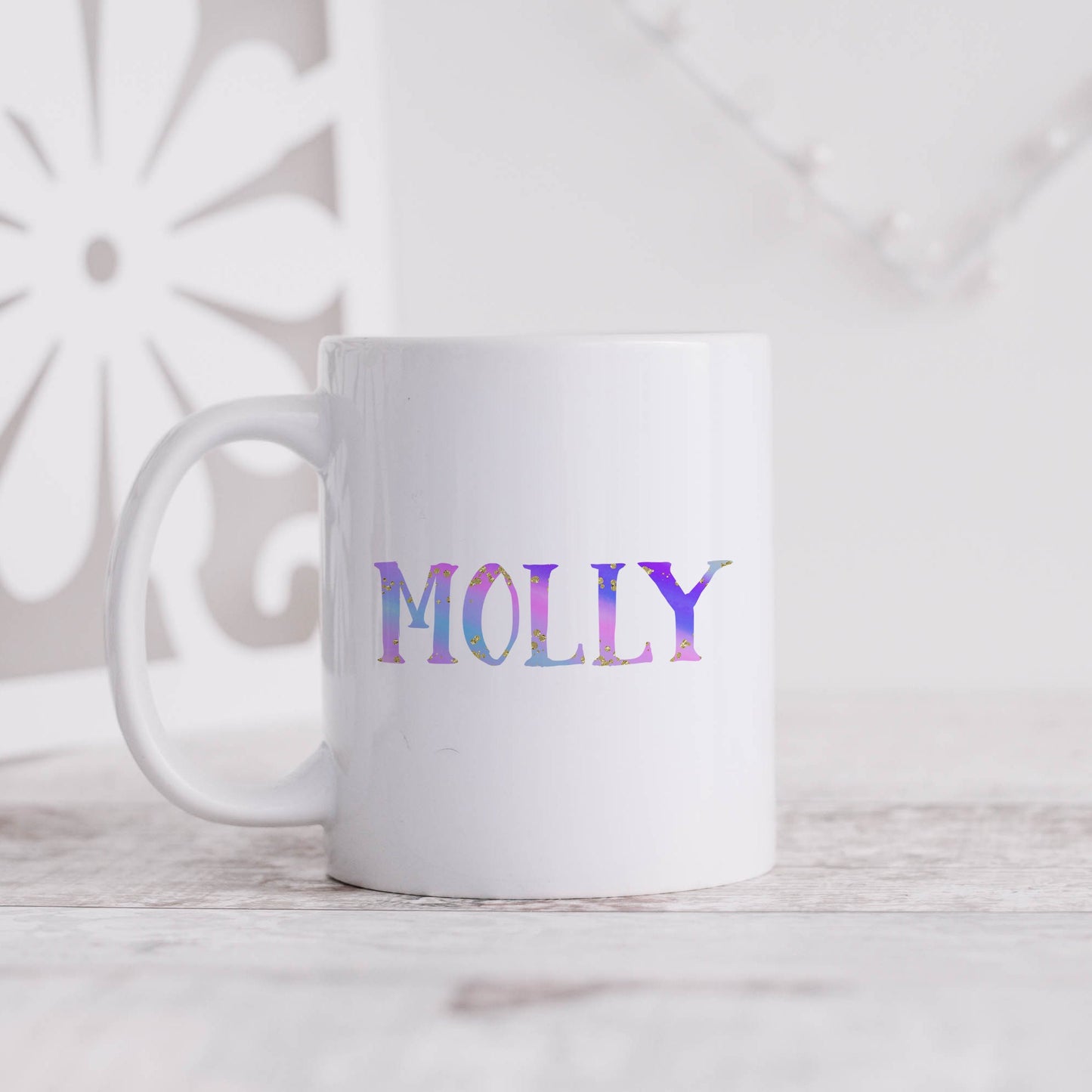 Pastel rainbow personalised name | Ceramic mug-Ceramic mug-Adnil Creations