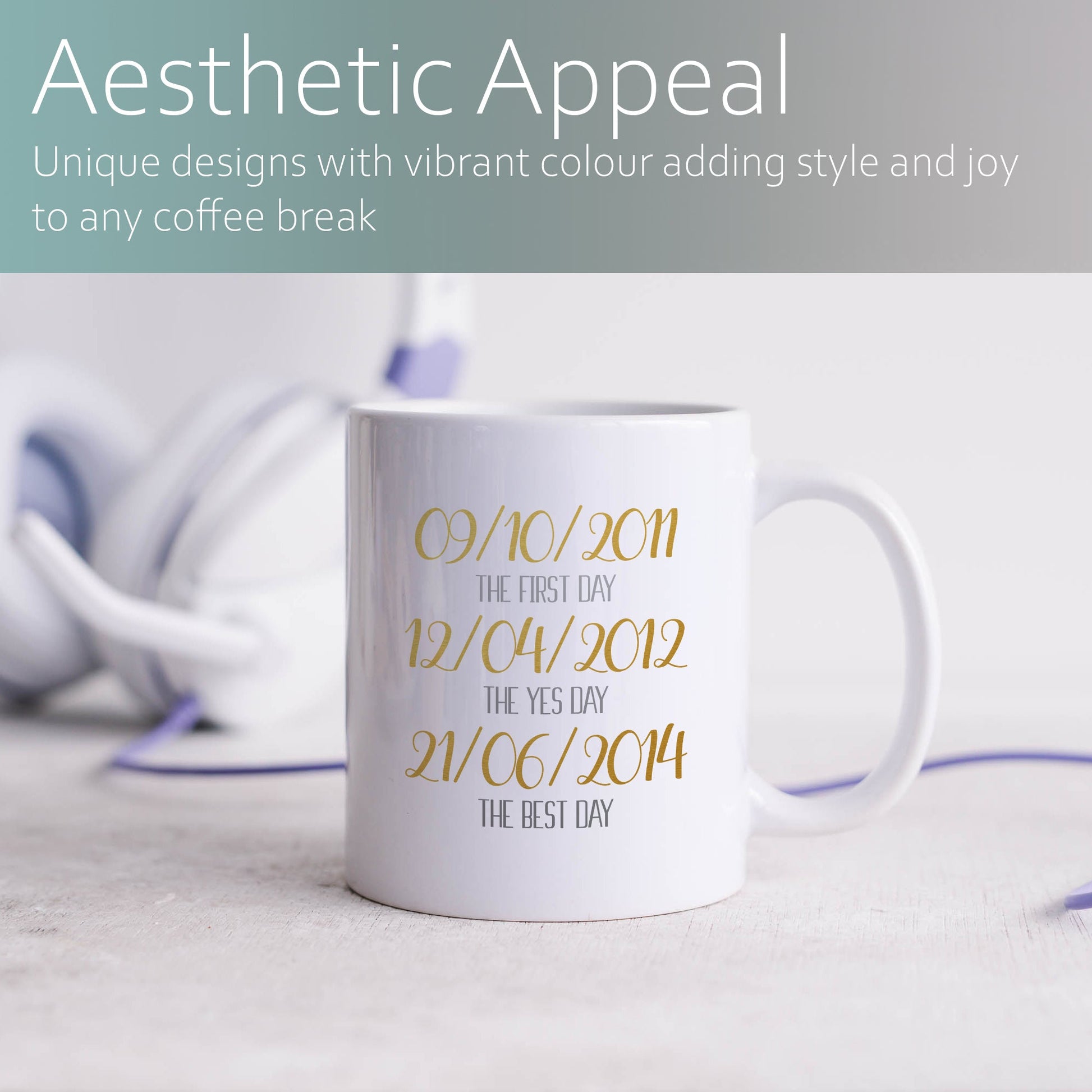 Personalised important dates | Ceramic mug-Ceramic mug-Adnil Creations