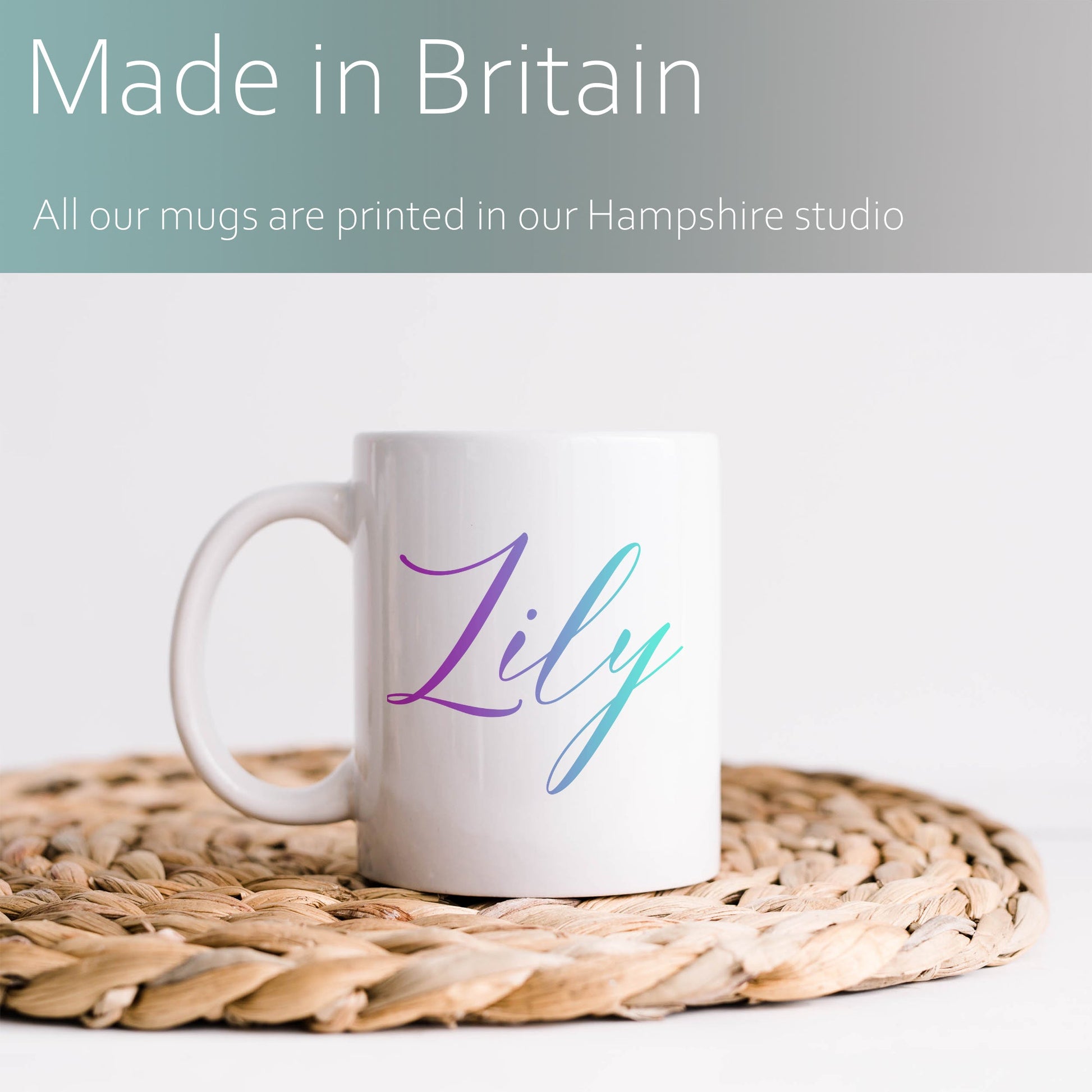 Purple and blue ombre personalised name | Ceramic mug-Ceramic mug-Adnil Creations
