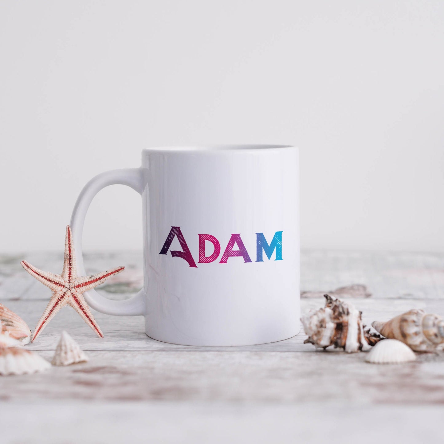 Retro bright ombre personalised name | Ceramic mug-Ceramic mug-Adnil Creations