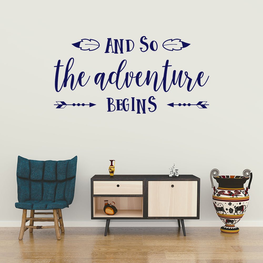 And so the adventure begins | Wall quote-Wall quote-Adnil Creations