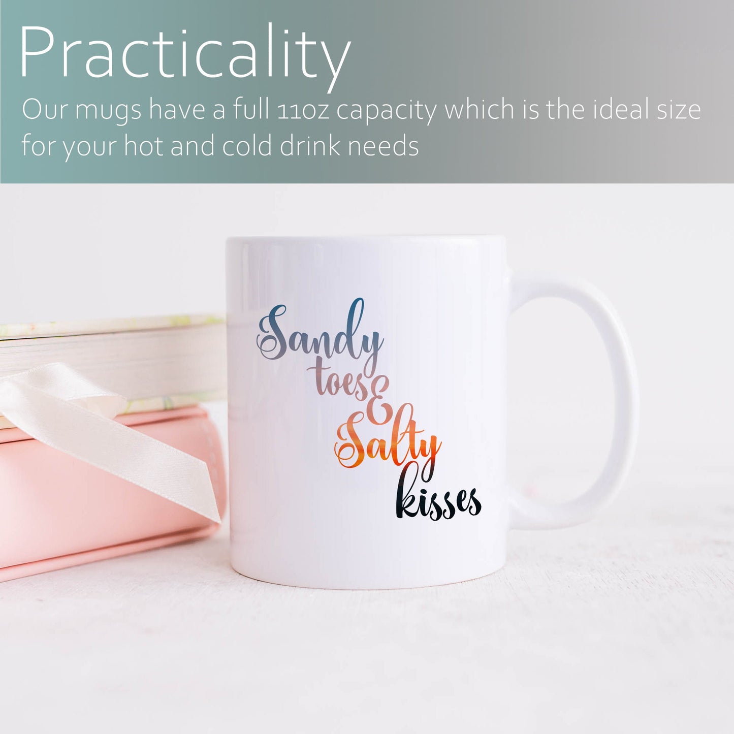 Sandy toes and salty kisses | Ceramic mug-Ceramic mug-Adnil Creations