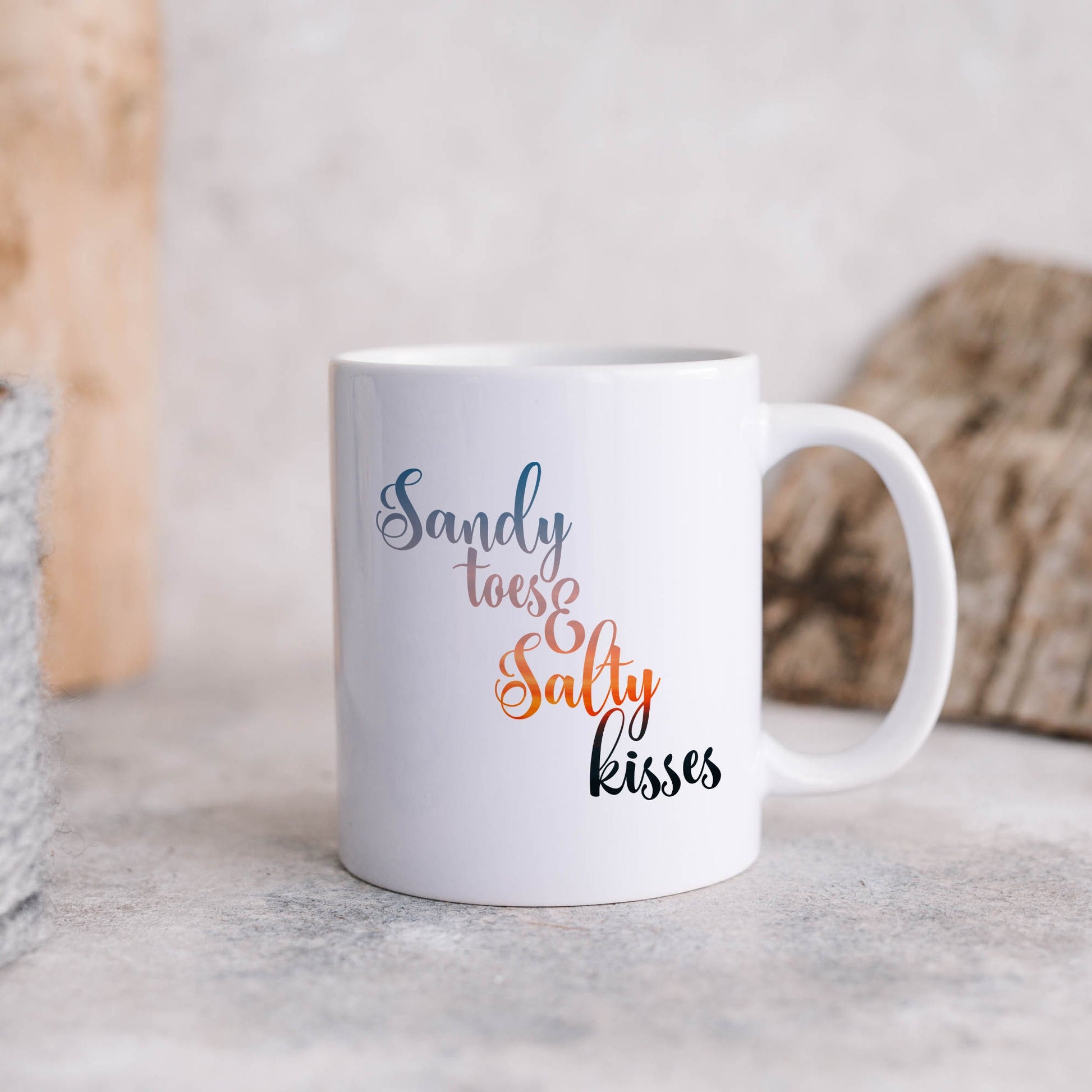 Sandy toes and salty kisses | Ceramic mug-Ceramic mug-Adnil Creations
