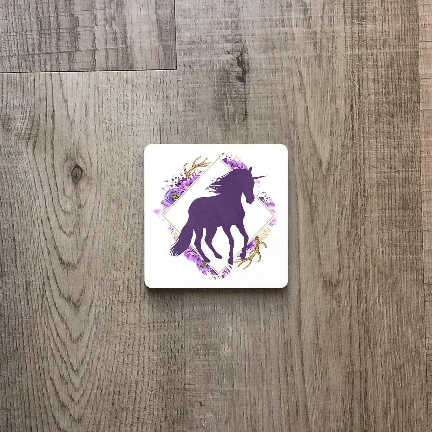 Unicorn in a floral frame | Ceramic mug-Ceramic mug-Adnil Creations