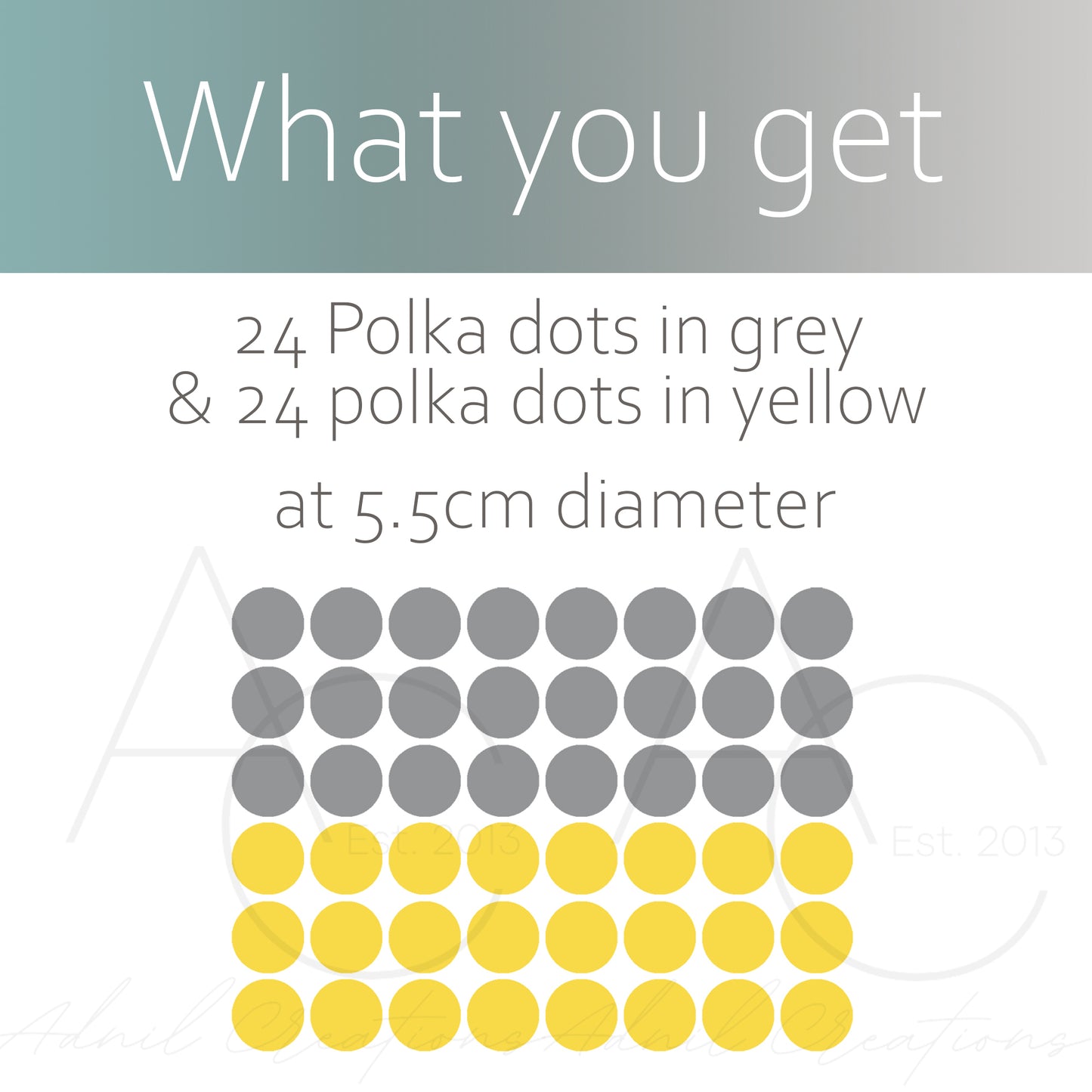 Grey and yellow polka dots | Fabric wall stickers-Fabric wall stickers-Adnil Creations