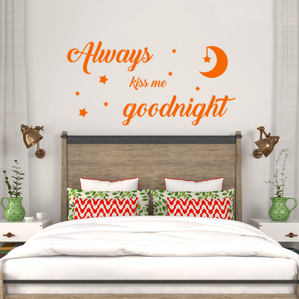 Always kiss me goodnight | Wall quote - Adnil Creations