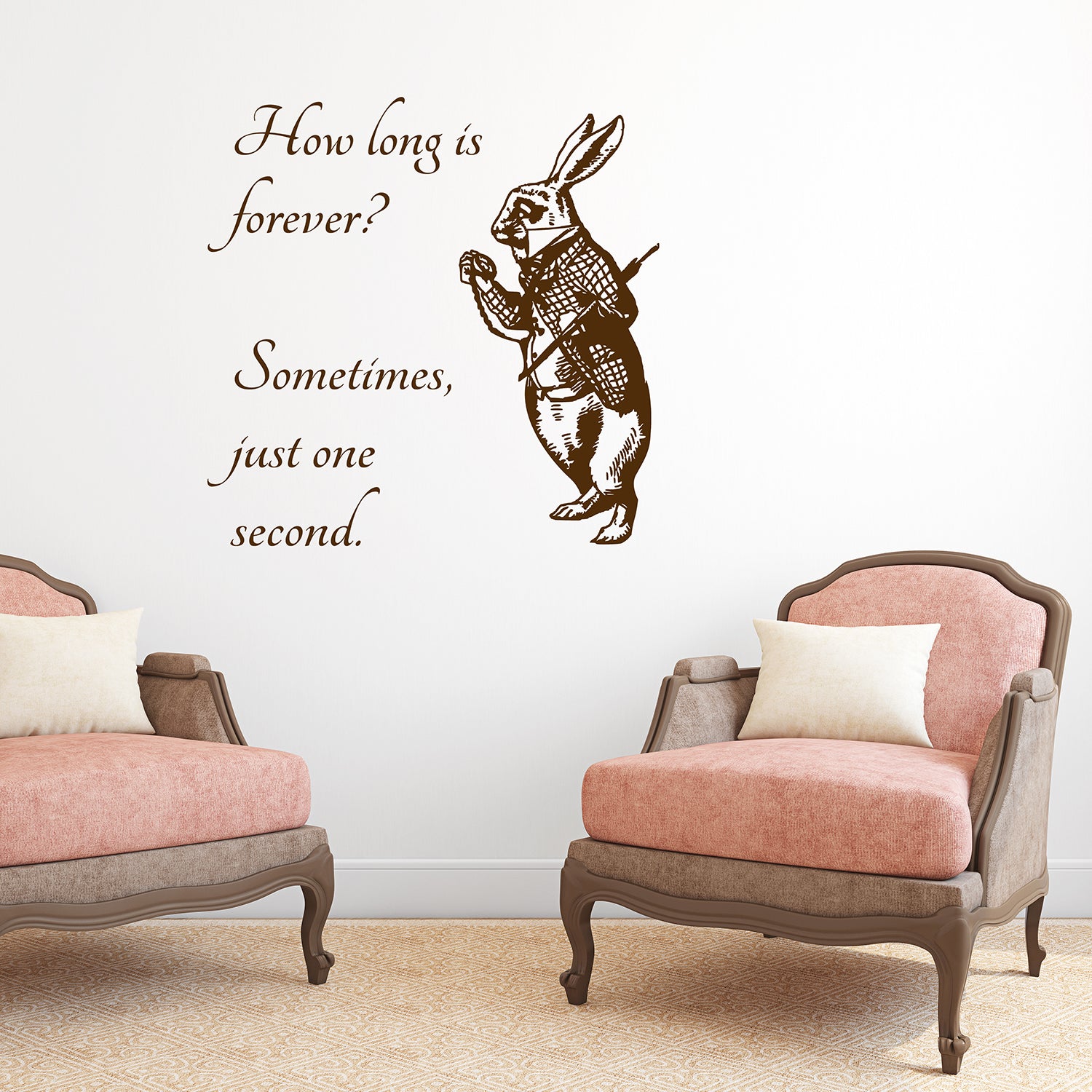 White rabbit - How long is forever? | Wall decal-Wall art-Adnil Creations