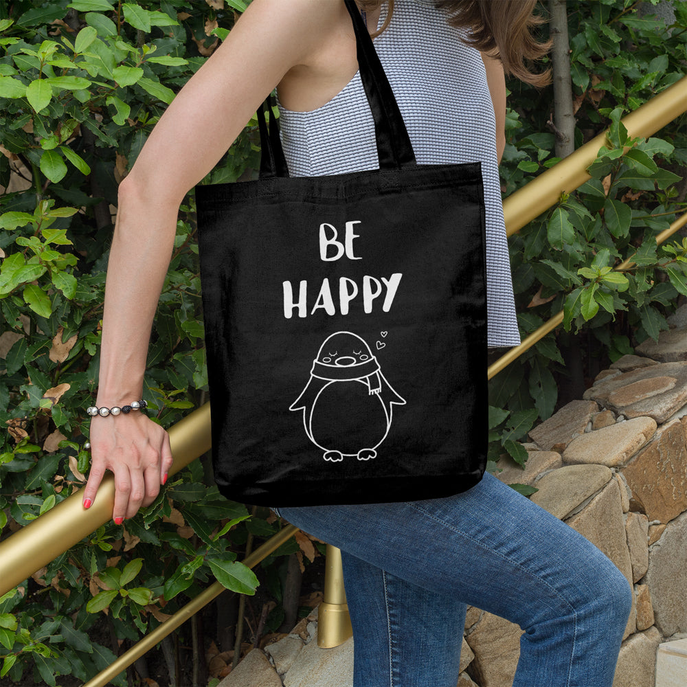 Be happy penguin | 100% Cotton tote bag - Adnil Creations