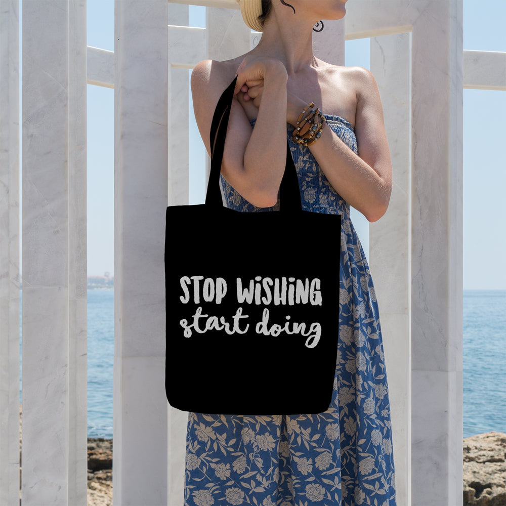 Stop wishing start doing | 100% Cotton tote bag - Adnil Creations