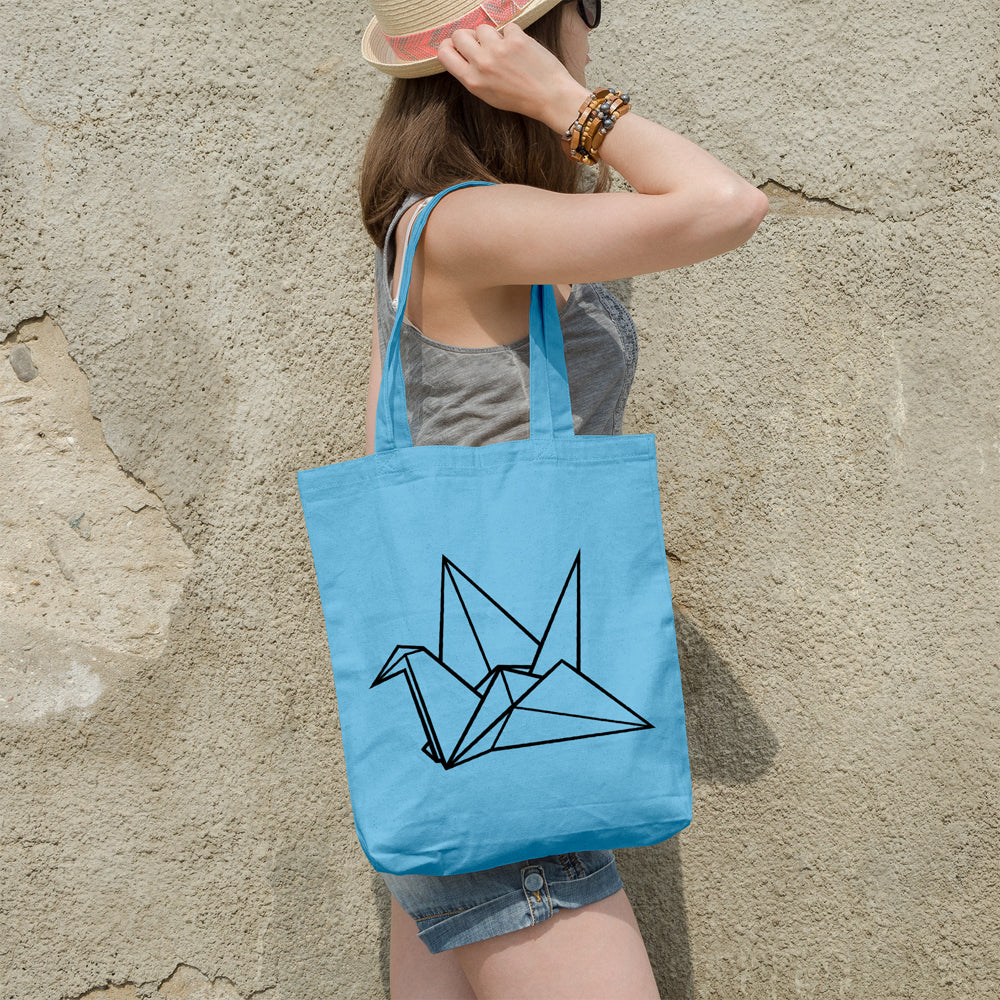 Red origami cranes on navy blue Tote Bag for Sale by Markéta