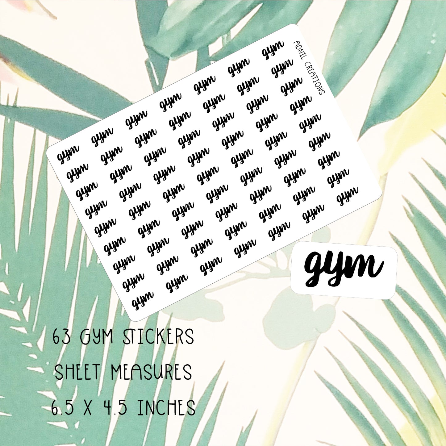 Gym mono | Planner stickers - Adnil Creations