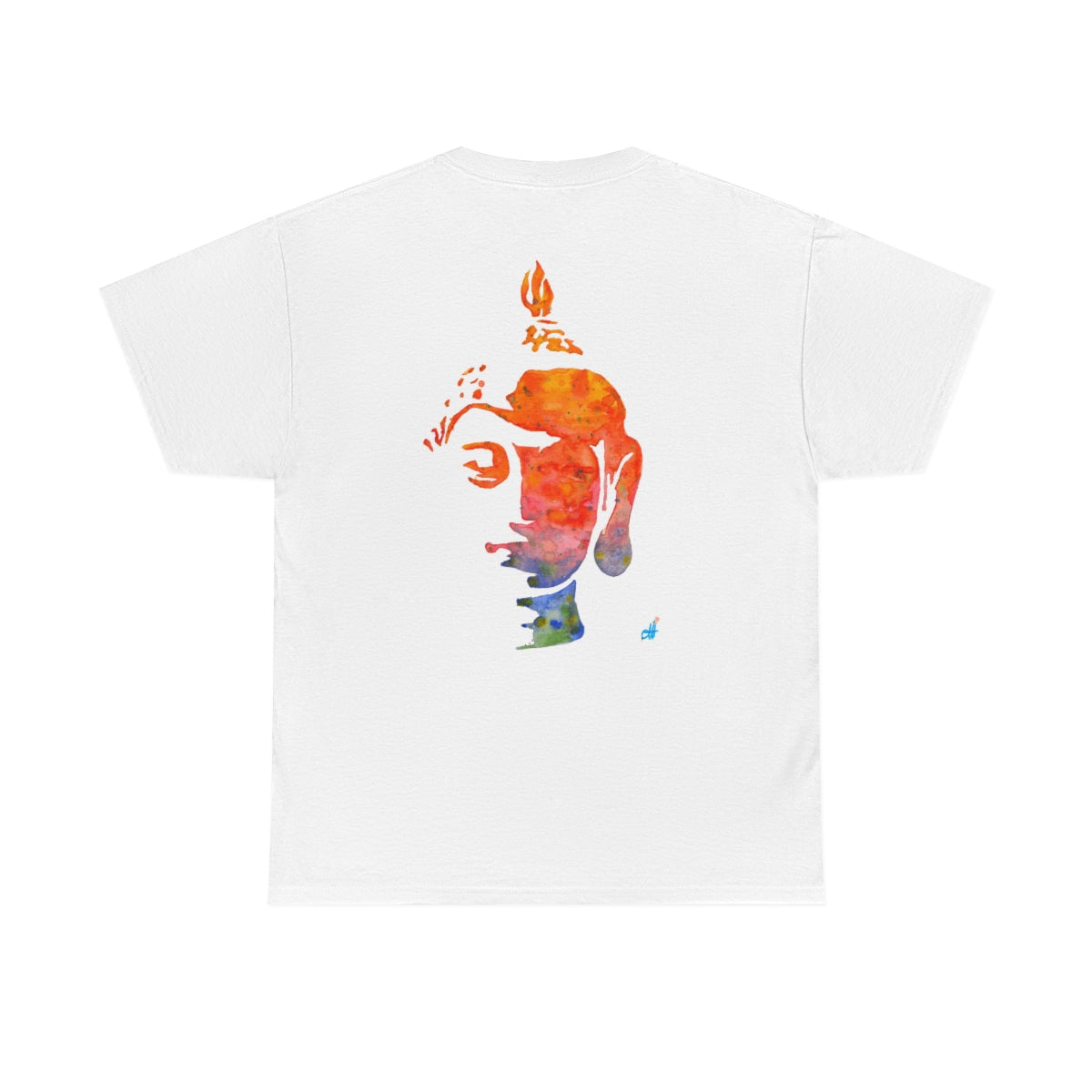 Watercolour Buddha Head Yoga Tee | Unisex Heavy Cotton Tee-T-Shirt-Adnil Creations